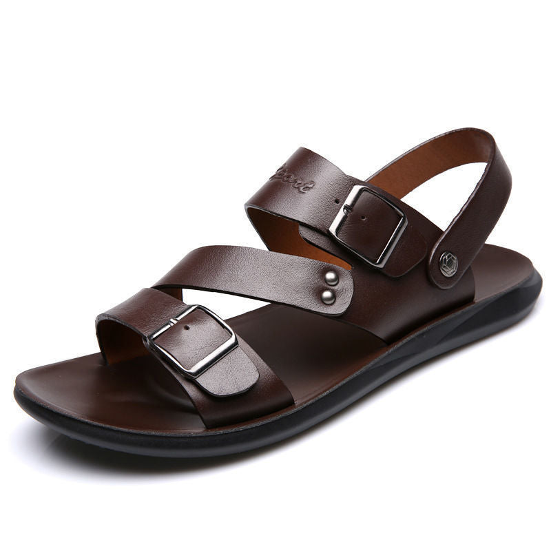 👡 50% RABATT! 🔥 Herren-Strandsandalien aus Leder – Rutschfest & atmungsaktiv – Perfekt für Strand, Alltag oder heiße Tage – echter Lederkomfort ☀️✨