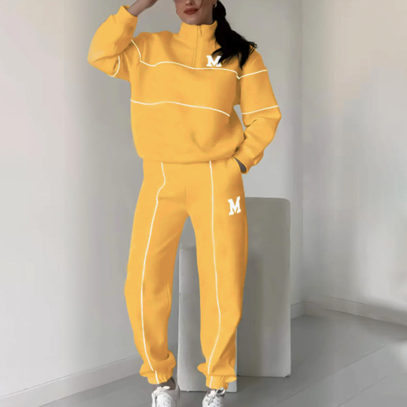 Lässiges Sweatshirt 2-teiliges Set mit Linie