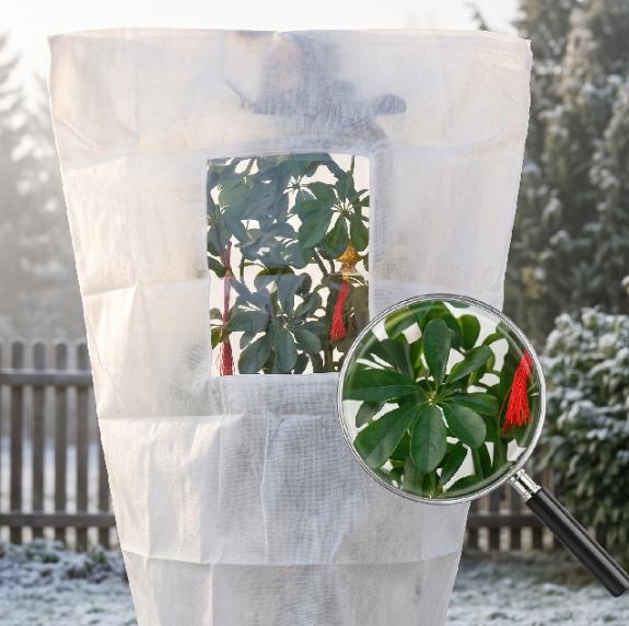 🌱Winterschutz-Pflanzenhülle mit Reißverschluss und Kordelzug zum Frostschutz