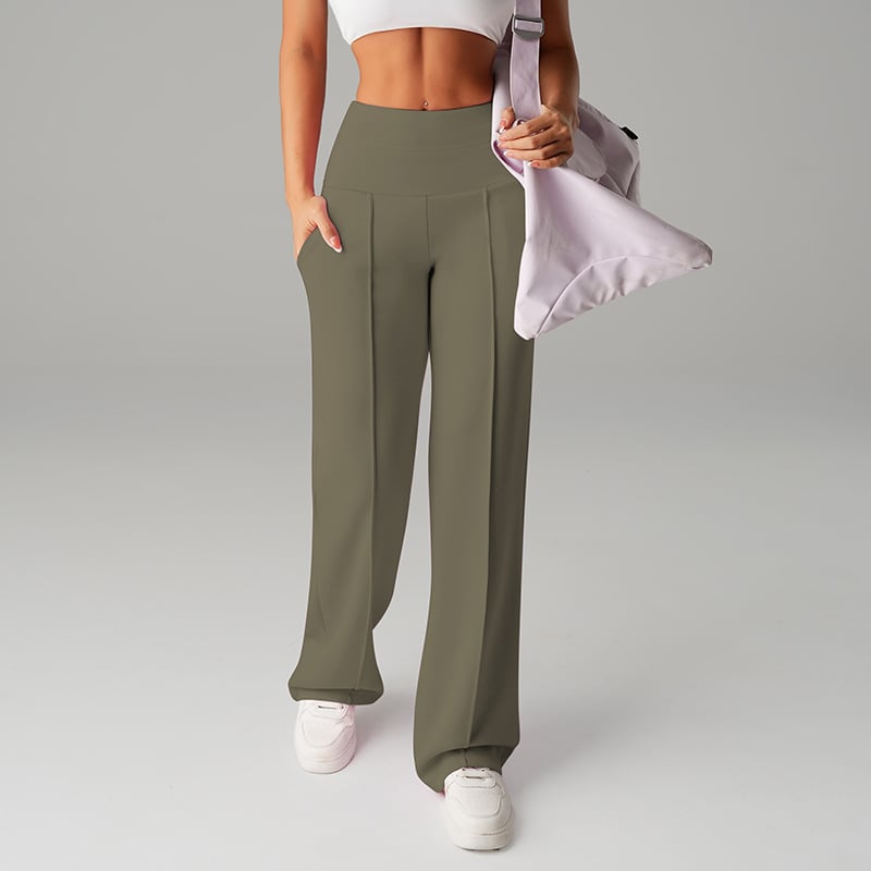 🎉 Neujahrsgeschenk – 50% RABATT!👖 Damen-Hochtaillen-Weitbeinhose: Echte Taschen + Stretchstoff – Bequem & stylisch für jeden Tag!