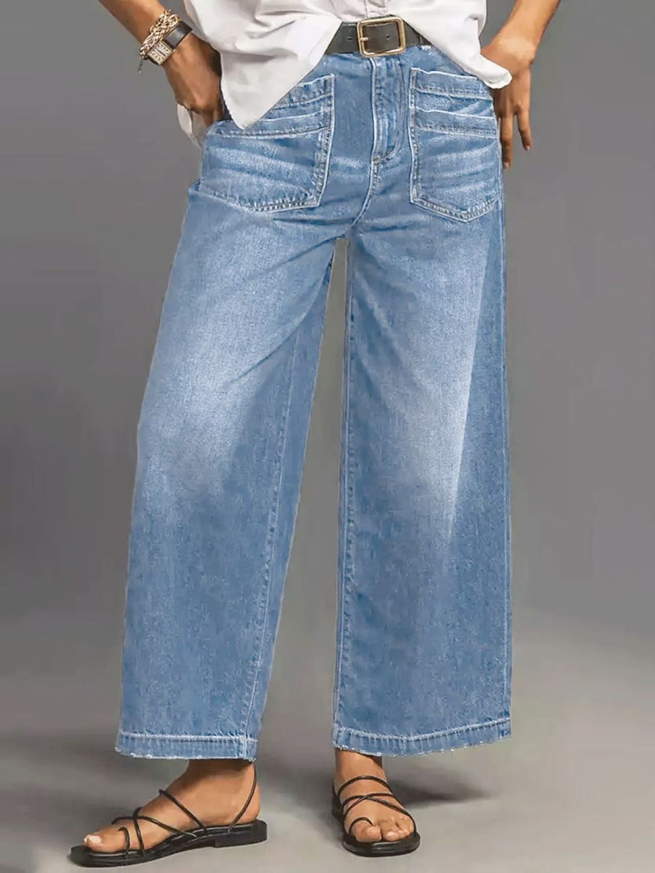 š Damen High-Rise Weitbeinjeans ā Casual & bequem! Jetzt mit 50% Rabatt!