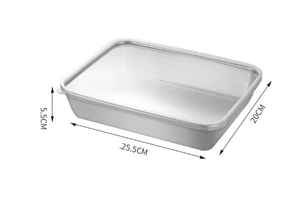 🎁 50% - Quadratische Platte aus Edelstahl(Mit Deckel)