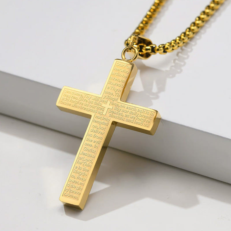 đ„Edelstahl-Kreuz-AnhĂ€nger-Halskette fĂŒr MĂ€nner und Frauen