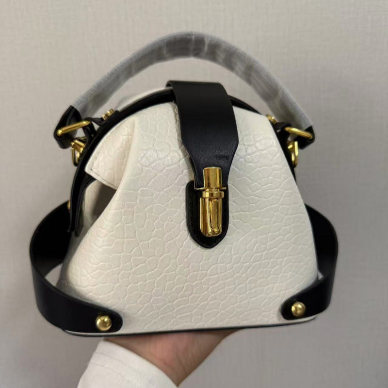 👜 LIMITIERTES ANGEBOT 50% RABATT! ✨ Farbblock-Damenhandtasche – Metallbeschläge, Vielseitig Tragbar, Kompakt 💼