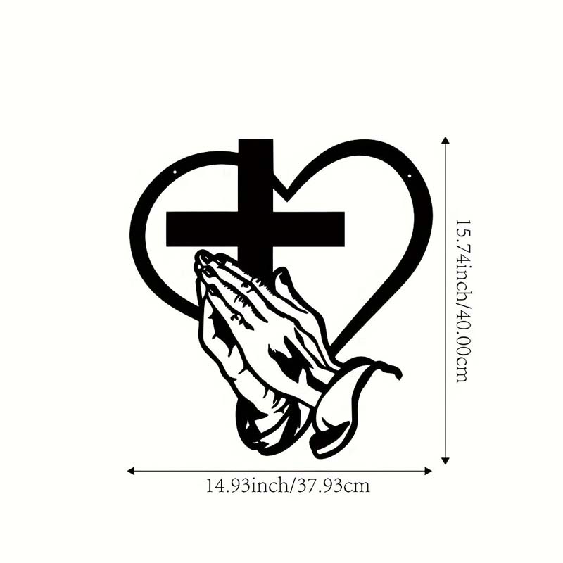 Elegante christliche Herz & Kreuz Wandkunst