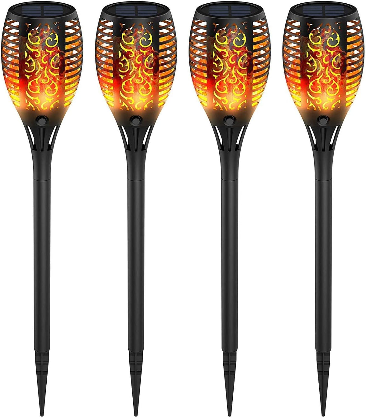 💫96 LED Solar-Gartenlampe – Feuerfackel-Design mit Bewegungssensor für Garten & Terrasse 🌞🏡