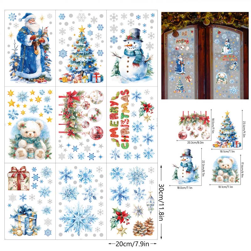 💖Black-Friday-Mega-Angebot – 50 % Rabatt!💖Weihnachtliche Glitzer-Fensteraufkleber 9-teilig
