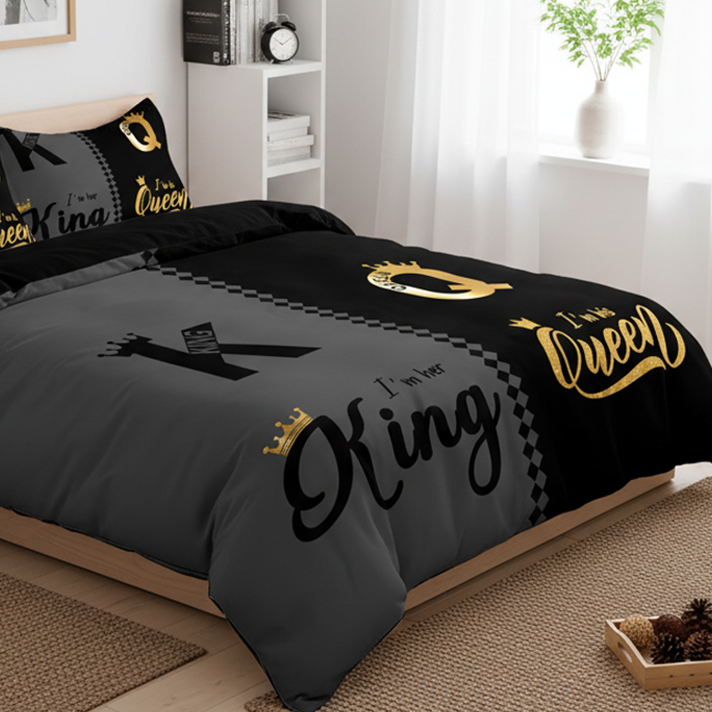 đBlack-Friday-Mega-Angebot â 50 % Rabatt!đ3-teiliges BettwĂ€scheset âKing & Queenâ fĂŒr Paare