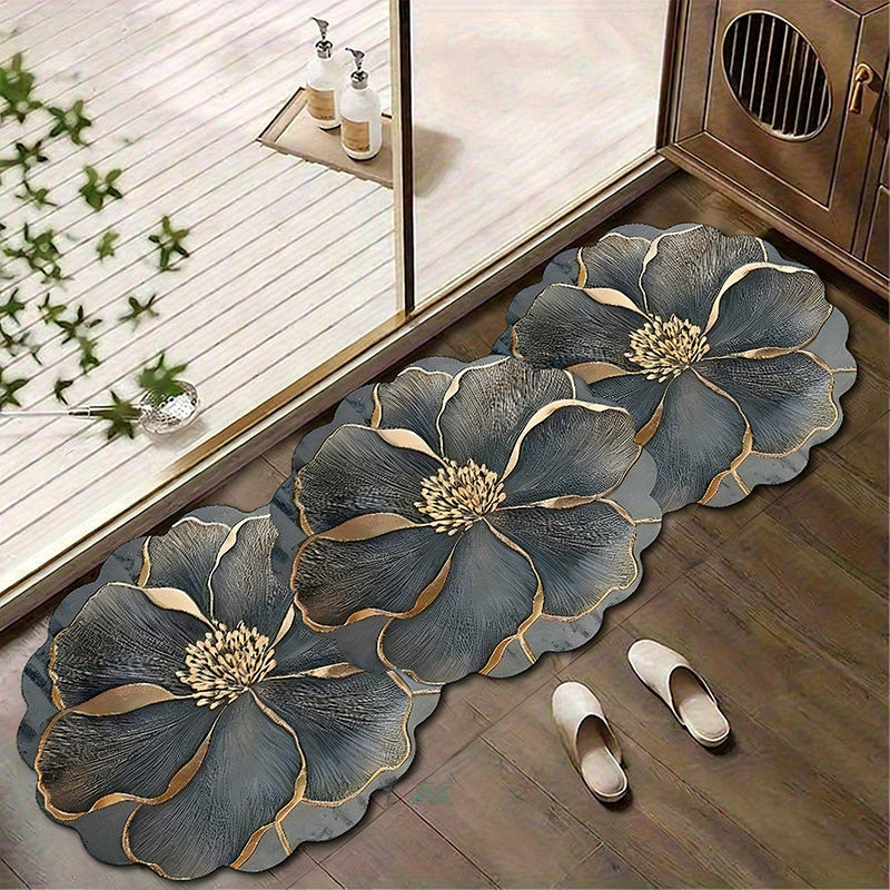 🔥Solange der Vorrat reicht 40 % Rabatt!🎉Blumenmuster-Schnelltrocknende Badematte