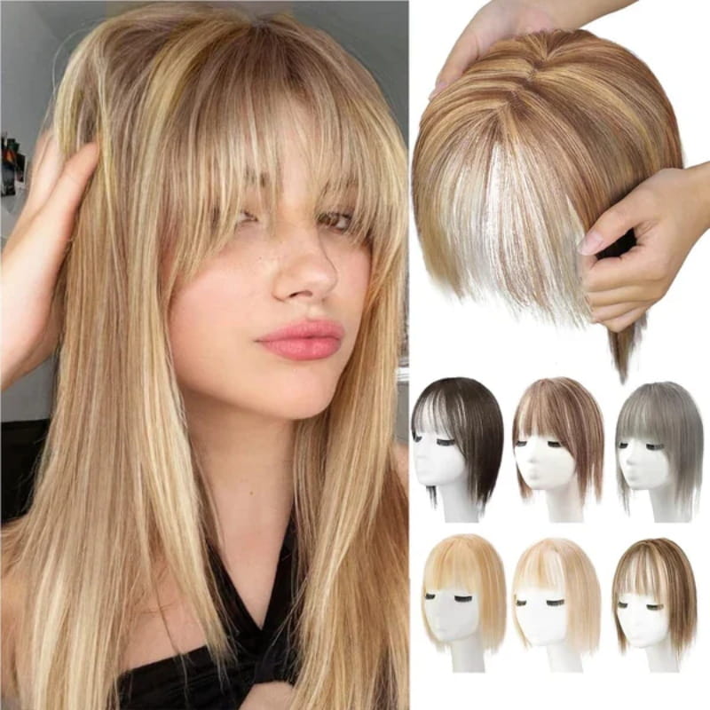 🍃✨ Clip-on Pony aus 100% Naturhaar – Perfekter Volumen-Pony in Sekunden! 💁♀️✨Natürlich & wiederverwendbar, leicht zu clippen, für jeden Anlass. Einfache Frisur-Upgrade!