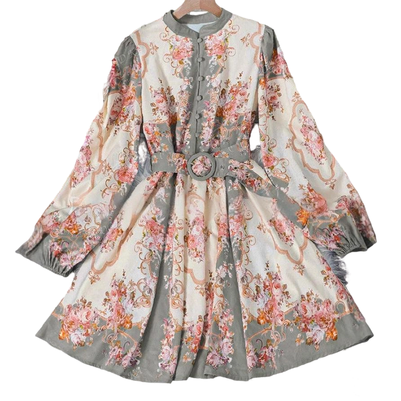 🌸 -50% HEUTE! Romantisches Blumen-Minikleid mit hohem Ausschnitt – Zeitlose Eleganz zum Verlieben 💖✨