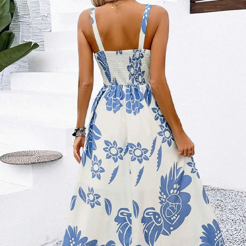 ⏳Limitiertes 50 % Rabatt⏰Damenkleid mit Spaghettiträgern und Blumenmuster🌿👗