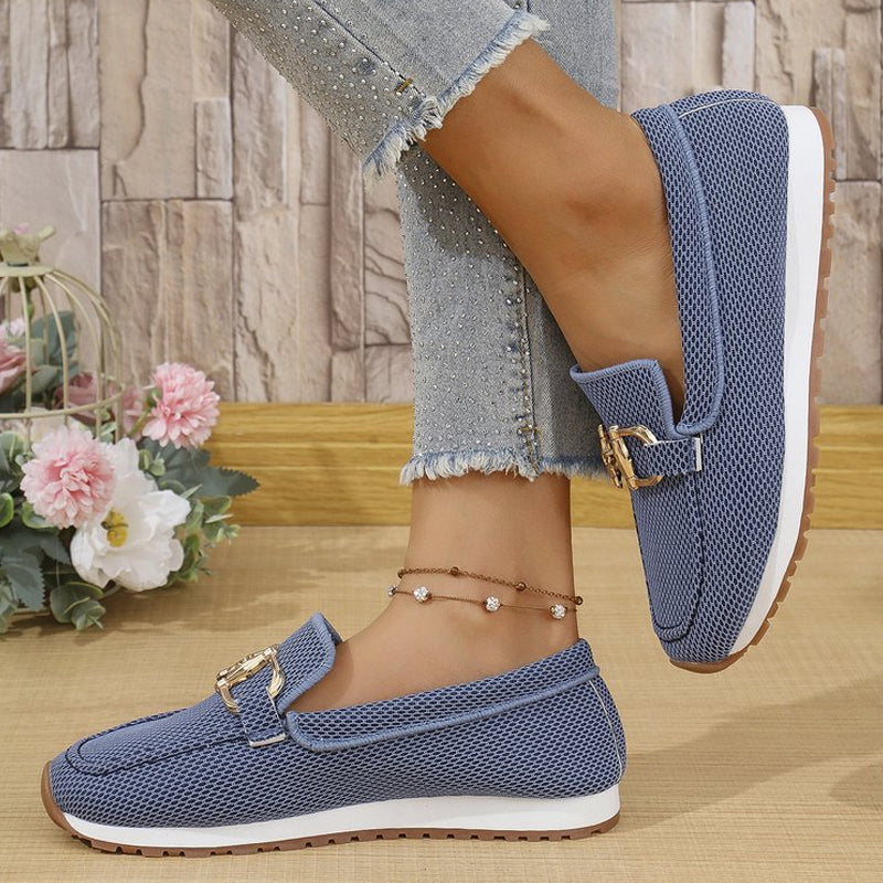 🌞Frühlingserwachen: 50% Rabatt!👟Atmungsaktive Damen-Loafers mit Metallschnalle – Leichte Schlupfschuhe mit bequemer Unterstützung