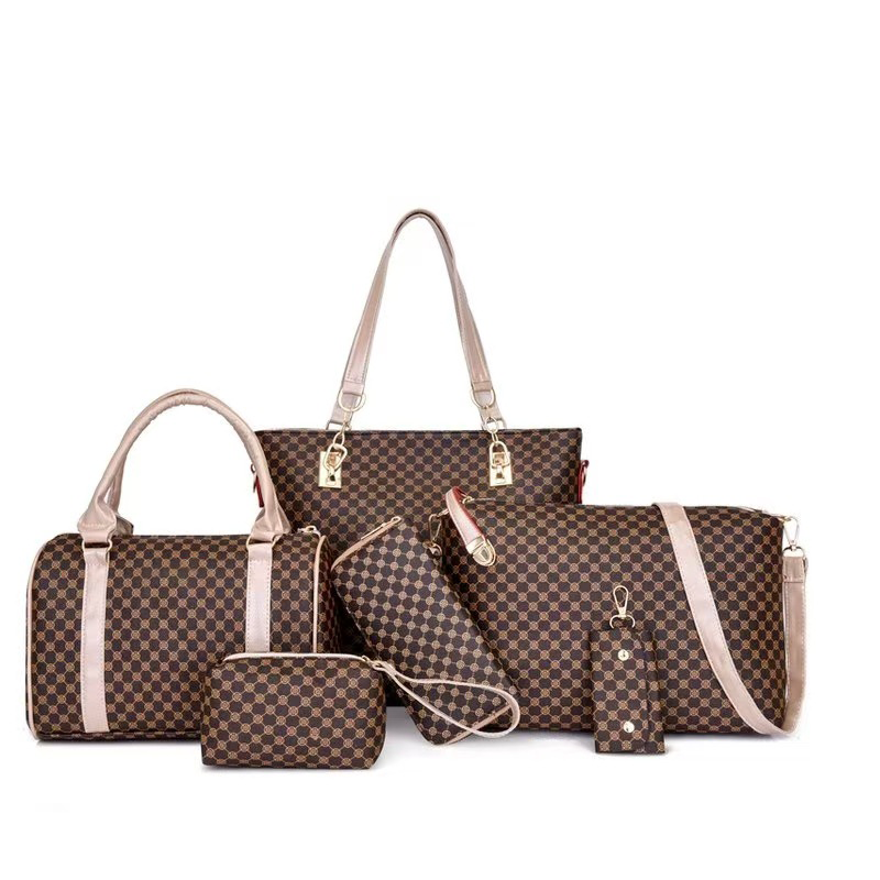 đ Stylishes 6-in-1-Mutter-Kind-Taschenset â Bedruckt, vielseitige Schultertasche, Crossbody- & Handtasche fĂŒr den tĂ€glichen Gebrauch đż