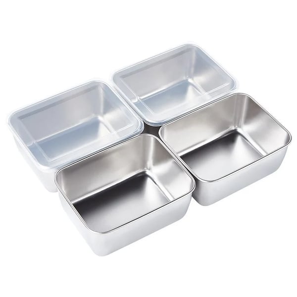 🎁 50% - Quadratische Platte aus Edelstahl（Mit Deckel）