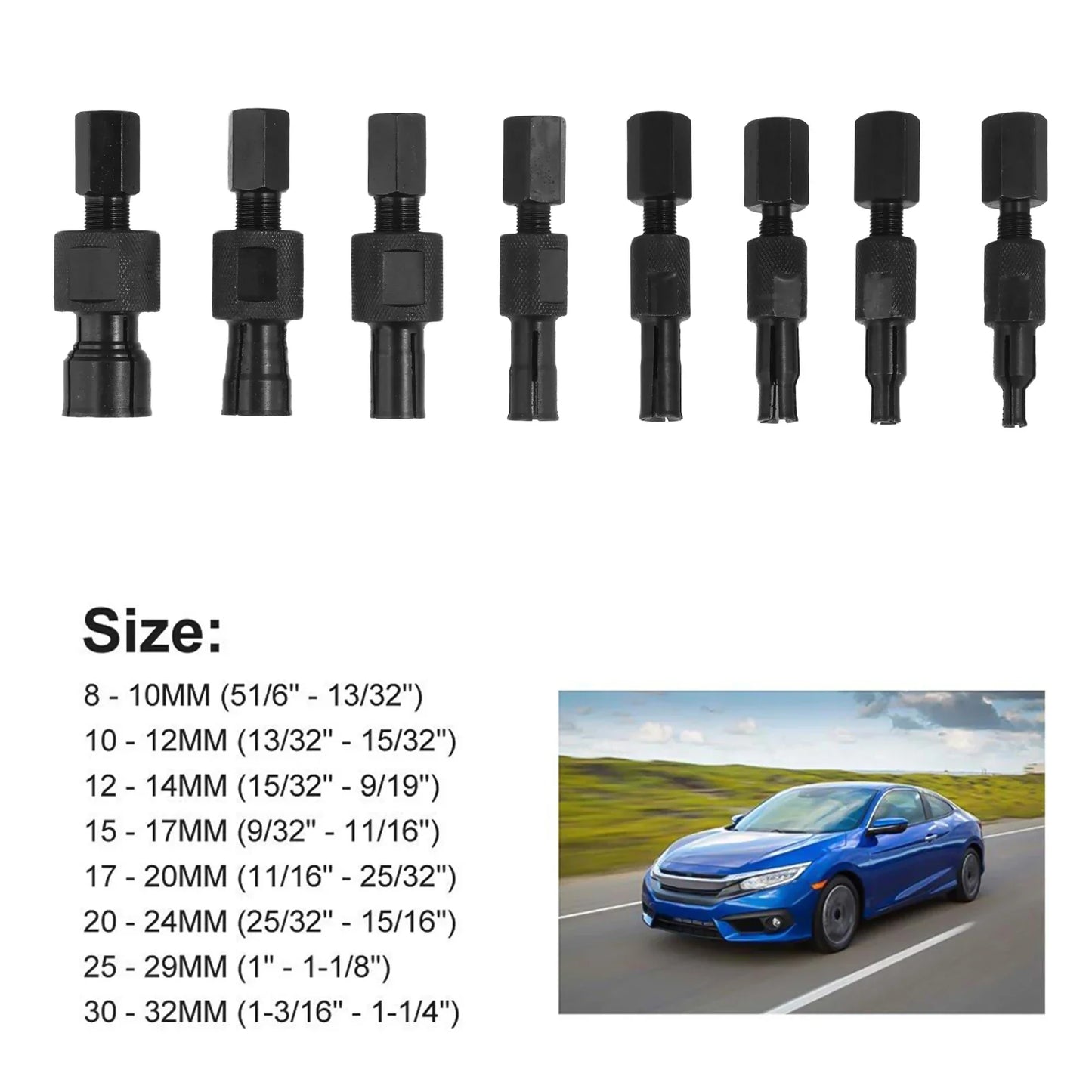 9pcs Disassembly Tools Auto Repairing Tool 8-32mm Blind Hole Inner Bearing Puller Set Remover Slide Hammer Internal Kit