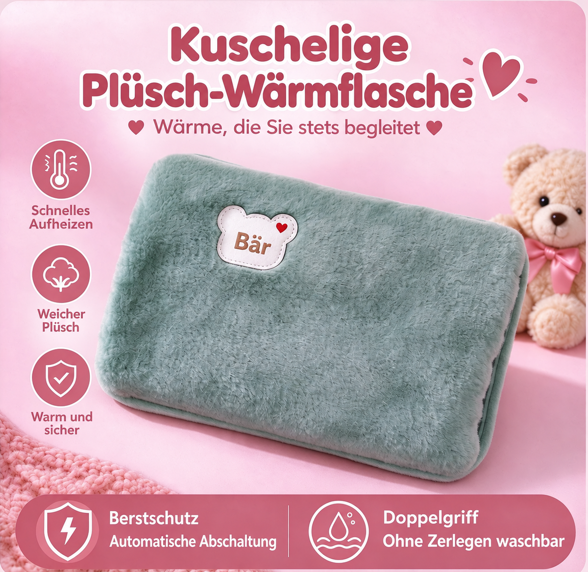 🔥 Wiederaufladbare explosionsgeschützte Wärmflasche – schnelle Heizung, automatische Abschaltung, langanhaltende Wärme