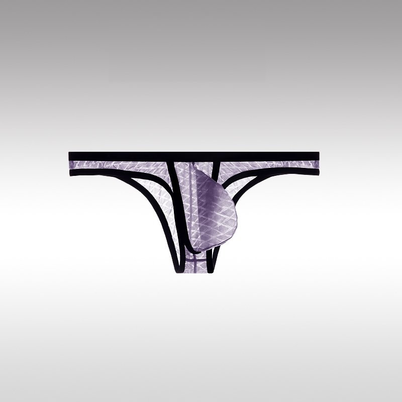 Sexy Low-Rise Comfort Bikini für Herren, transparenter ultradünner Slip aus Eisseidennetz