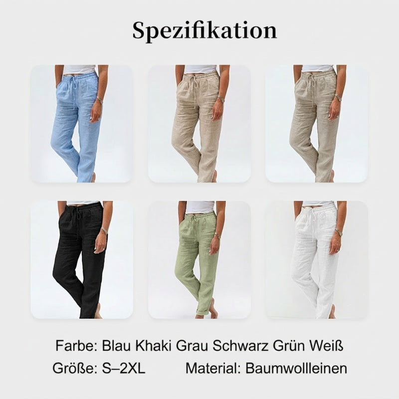👖 50% RABATT! 🌿 Damenhose aus Baumwolle & Leinen mit Elastischem Bund – Bequem, Atmungsaktiv & Lässiger Look 🥰