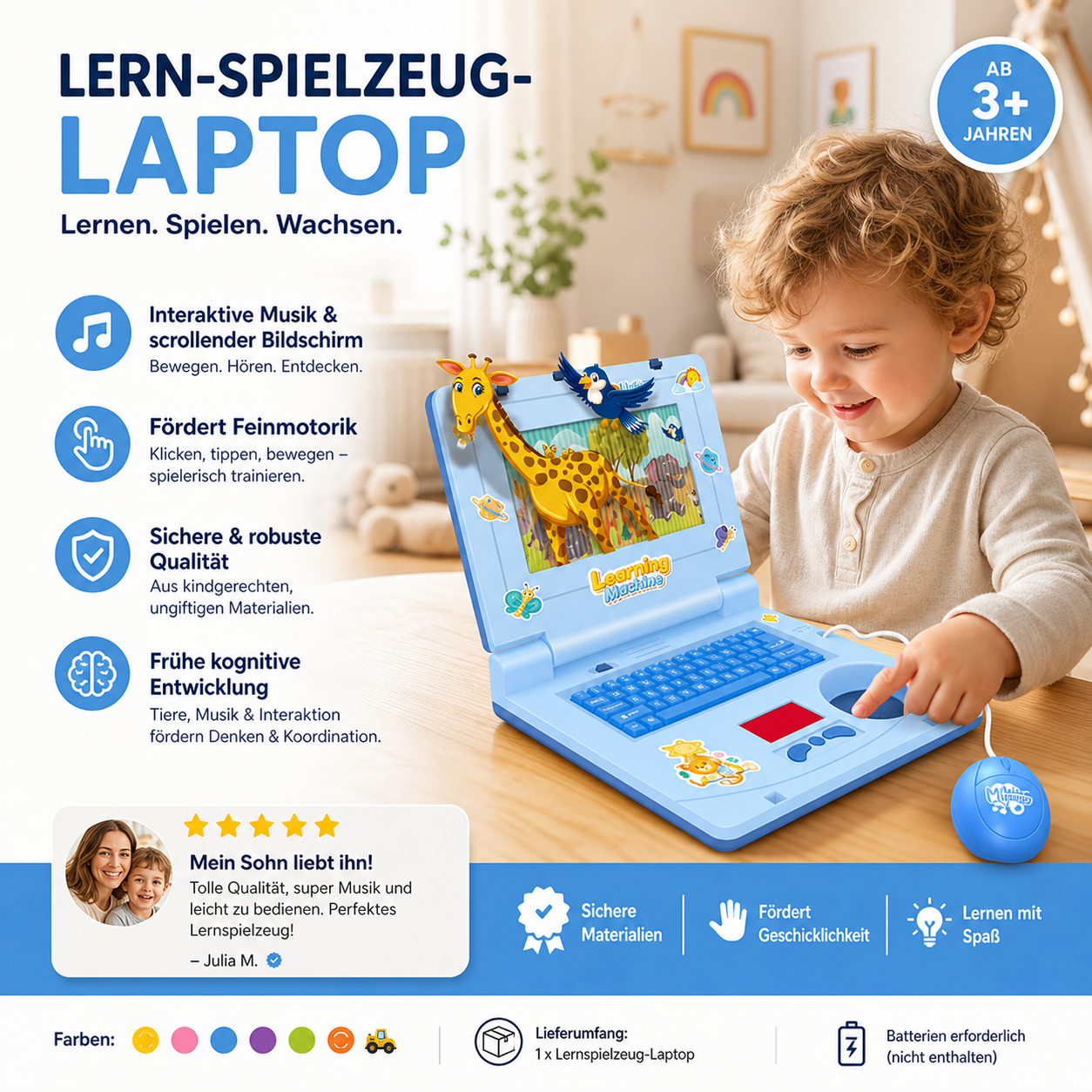🎉 Sonderangebot heute! 🌈 Elektronischer Kinder-Laptop