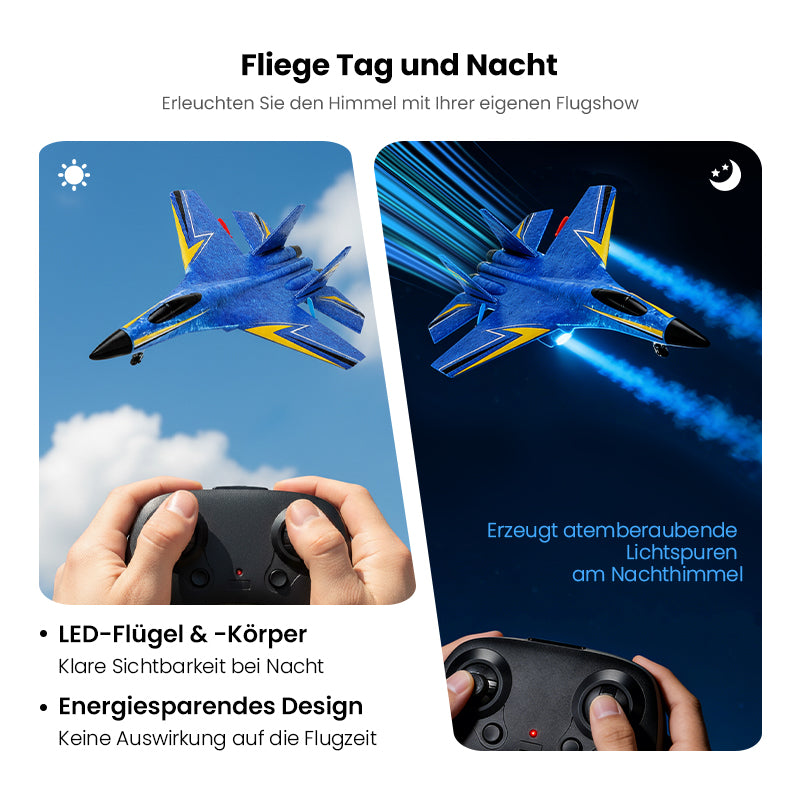 🎄Weihnachtsverkauf💕📢📢 Flash Sale: Nur noch 3 Stunden! ⏰⏰——🔥 2.4GHz RC Segelflugzeug mit Kreisel——Lieblingsspielzeug von Kindern
