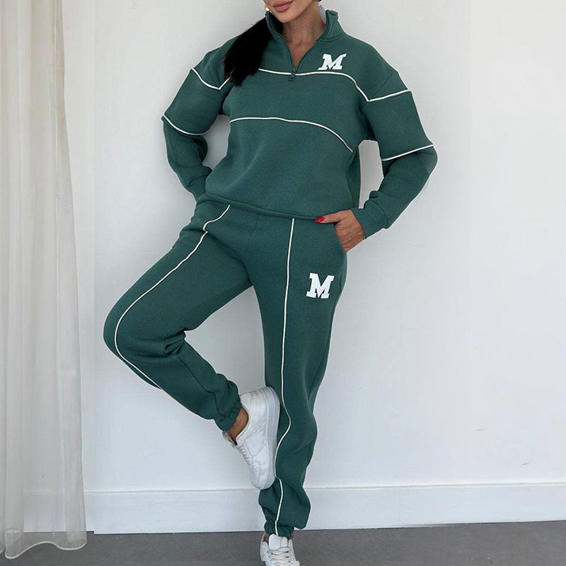 Lässiges Sweatshirt 2-teiliges Set mit Linie