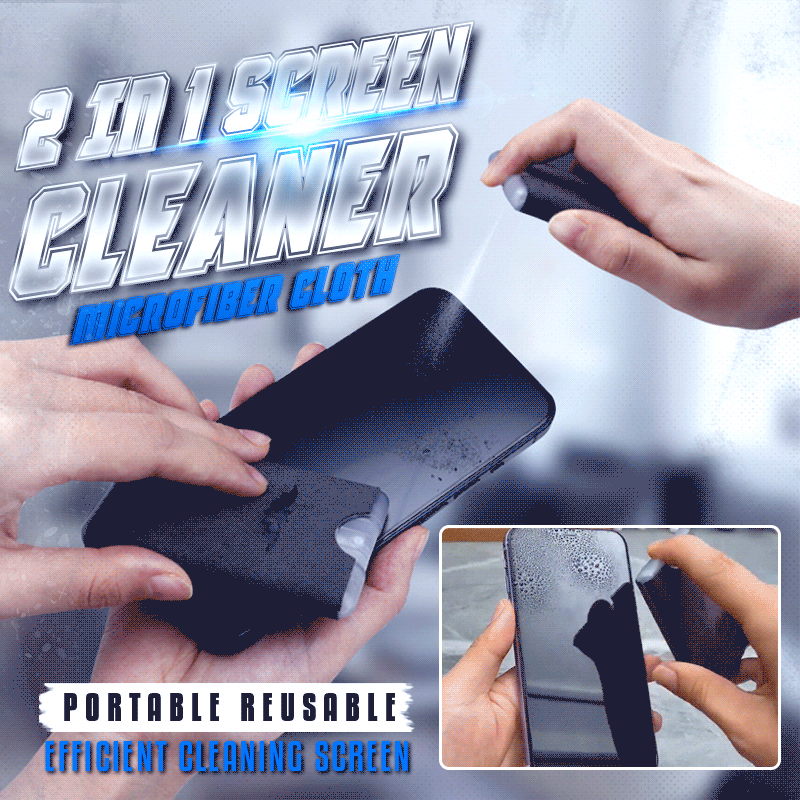 🧼 Tragbarer 2-in-1-Bildschirmreiniger mit Mikrofasertuch