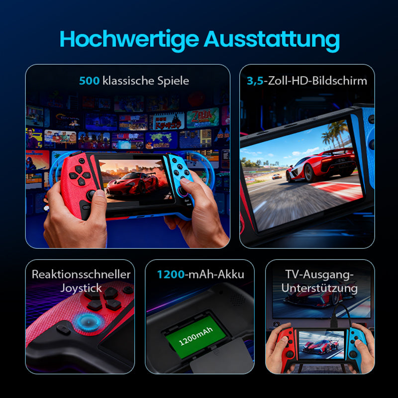 🎮500-in-1 Großbildschirm-Handheld-Klassiker-Spielkonsole
