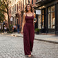 ☀️ Damen Sommer-Jumpsuit – Spaghettiträger, geraffte Taille, weites Bein, atmungsaktiv & figurbetont, S–XL