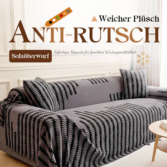 🛋️ 50% RABATT 2025! ✨ Plüsch Sofaüberwurf - Extra Dicke & Rutschfeste Decke mit Elastischen Kanten für Herbst und Winter 🍂❄️
