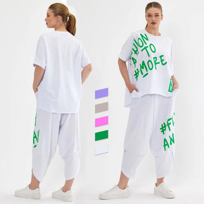 🔥Aujourd'hui 50% de réduction🔥Zweiteiliges Freizeit-T-Shirt-Set