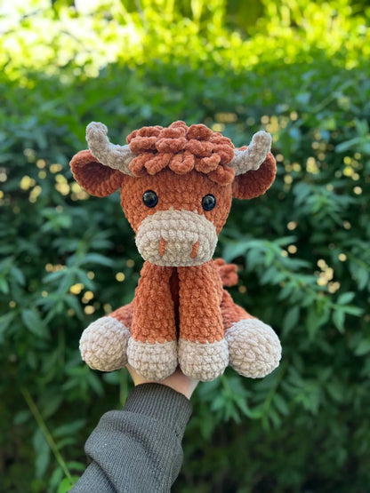 🎅Weihnachtsverkauf 50 % Rabatt!!🎄🔥Häkelanleitung für Highland Cow Amigurumi🐮 – DIY-Set & fertiges Plüschtier