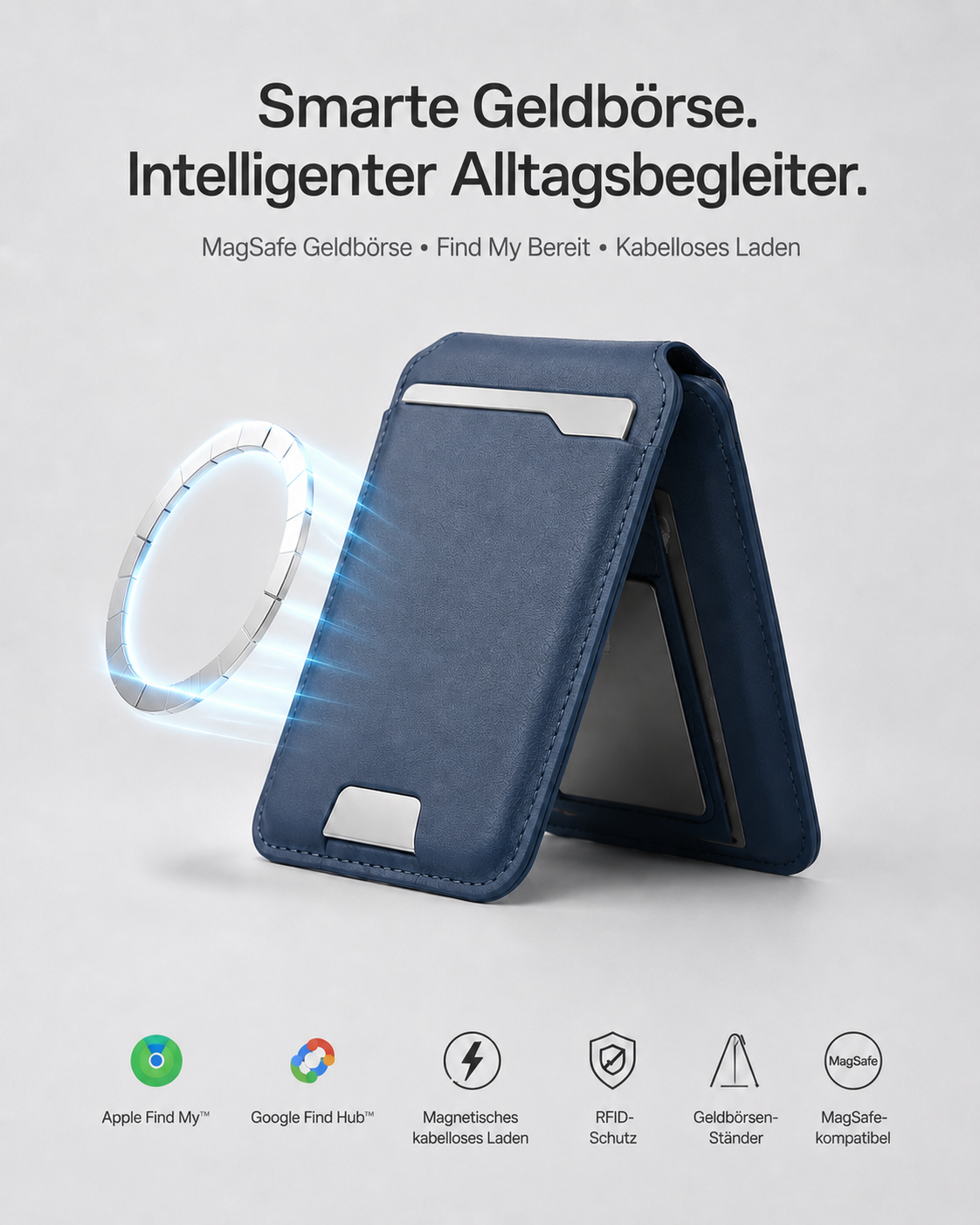 🌞Frühlingserwachen: 50% Rabatt!🔥Smartes MagSafe Portemonnaie aus echtem Nappaleder – mit Apple Find My™ & Google Find Hub™, RFID-Schutz und kabellosem Laden