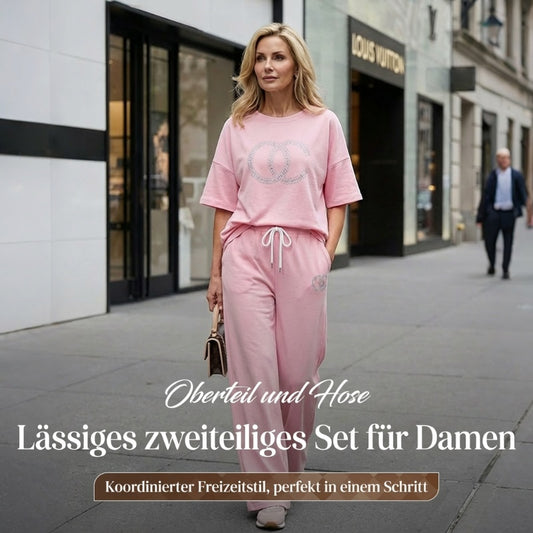 🌻Sommer-Hot-Sale - 50% Rabatt🌸Lässiges zweiteiliges Set für Frauen, einfarbiger Pullover und lockere Hose