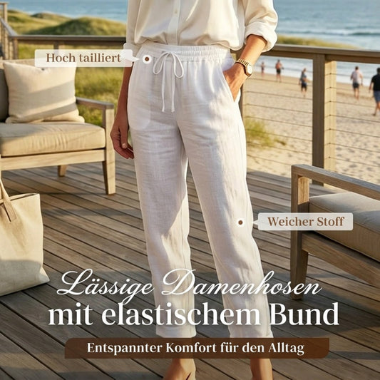 👖 50% RABATT! 🌿 Damenhose aus Baumwolle & Leinen mit Elastischem Bund – Bequem, Atmungsaktiv & Lässiger Look 🥰