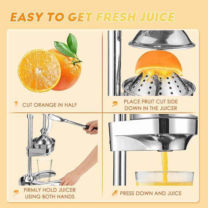 🍊🌀 Manuelle Zitruspresse – 50% RABATT! Edelstahl, robuste Aluminiumpresse – perfekt für Orangen, Zitronen & Granatäpfel. 🥤