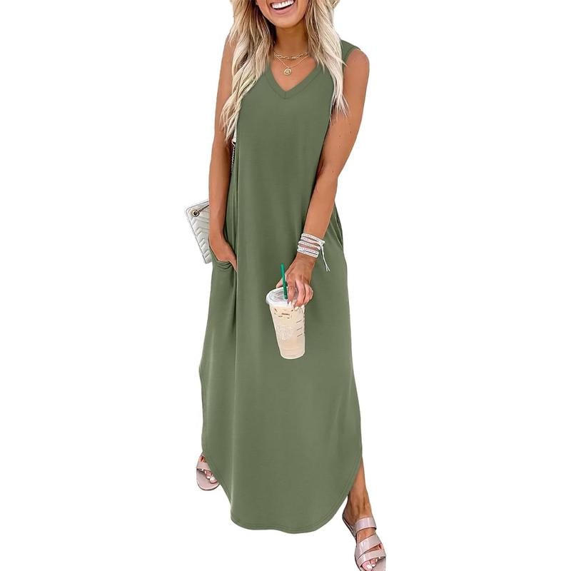 💖LETZTER TAG 49% RABATT💖Sommer Maxikleid: Urlaub-Strandkleid mit Taschen