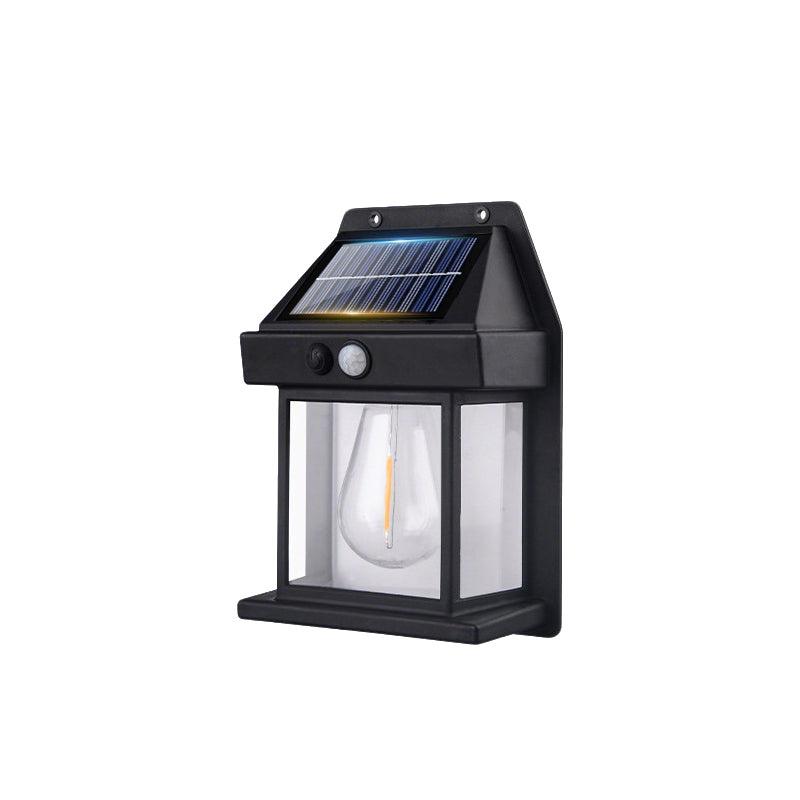 ⏳Zeitlich begrenztes Angebot⏳ Solar-Wandleuchte mit Bewegungsmelder – warmweißes Licht im Laternenstil, 3 Modi, Schwarz oder Weiß