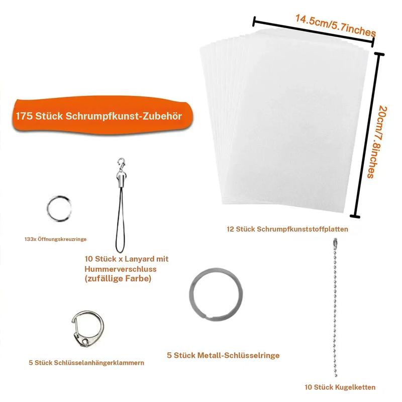 DIY Shrinky Dinks Schlüsselanhänger-Set,Kinderkunstaktivitäten und Partygeschenke