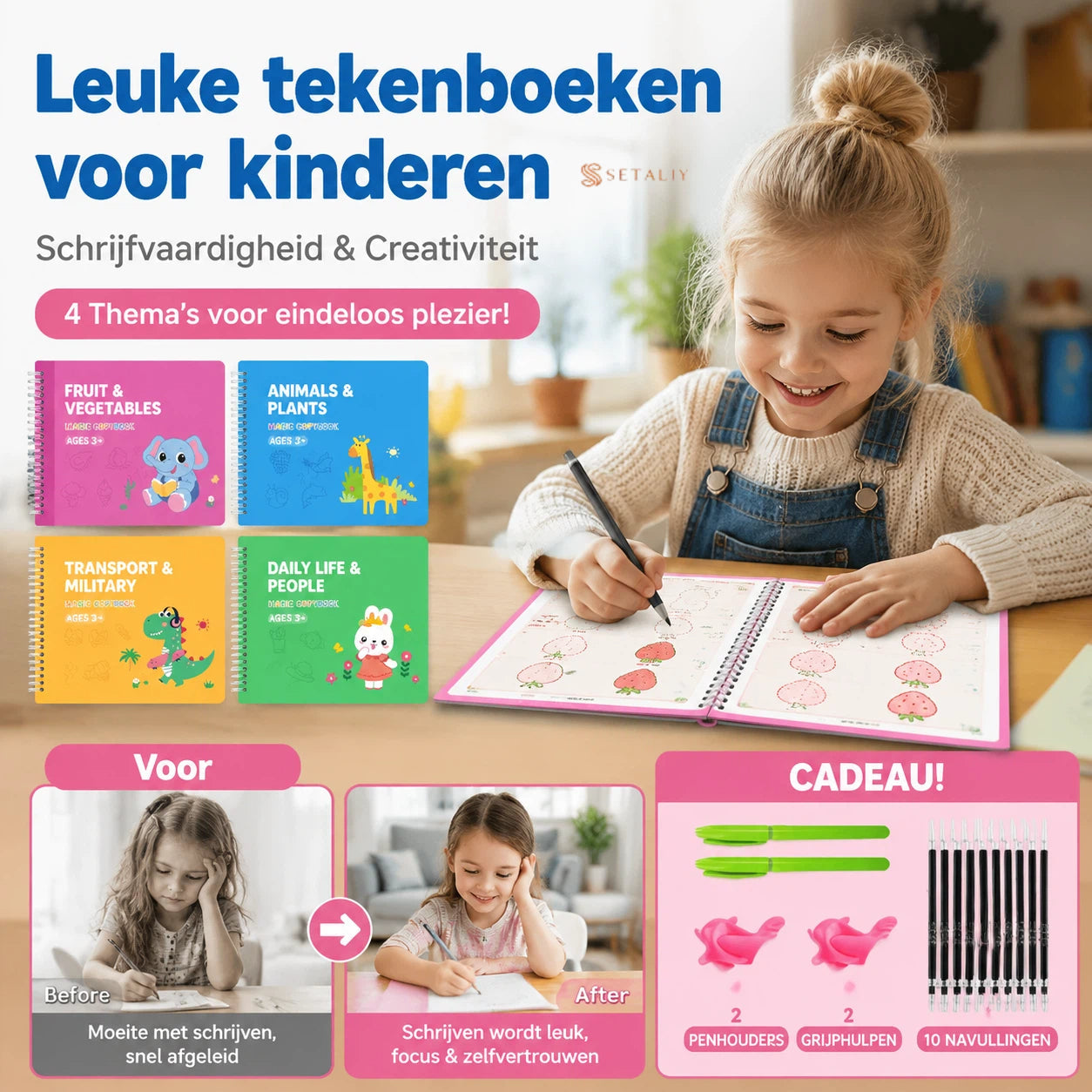 Malbuch mit 8 Themen: Cartoons zum Nachzeichnen🥳🖍️ Mehr als 50.000 Familien haben sich dafür entschieden!