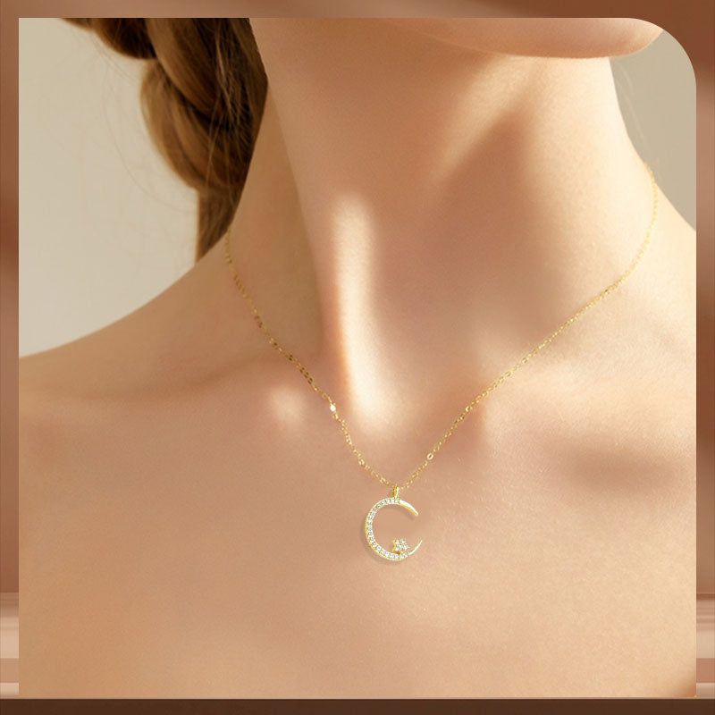 💌Heißer Verkauf zum Valentinstag🌙Bright Night: Mond-Stern-Halskette