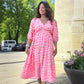 🌞Damenkleid mit V-Ausschnitt und Druck