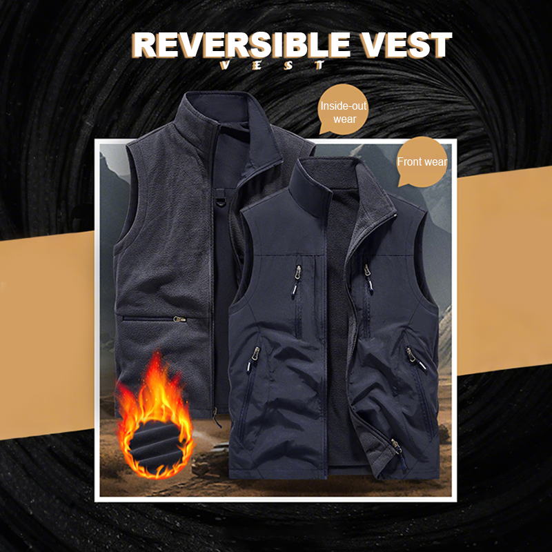 ⏰Zeitlich begrenzter Verkauf – 50 % RABATT🔥🧥 Herren Oversized Ärmellose Westenjacke mit Taschen