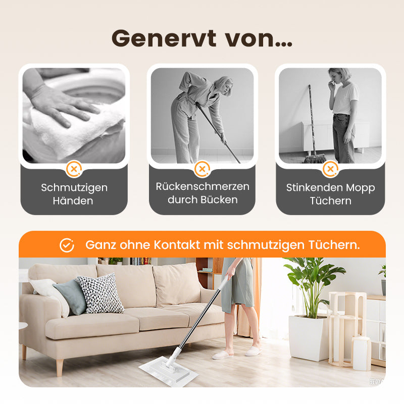🧹50 % Rabatt! ✨ Einweg-Staubmopp mit 4/10 wiederverwendbaren Bezügen – Praktisch und effektiv 💥🌟