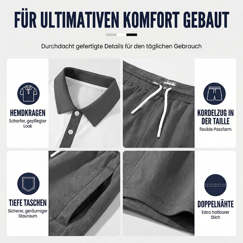 👕 2-teiliges Hemd- & Shorts-Set für Herren – bequem, atmungsaktiv & vielseitig für Sommer, Freizeit & Reisen | 50% Sommer-Sale ☀️🩳