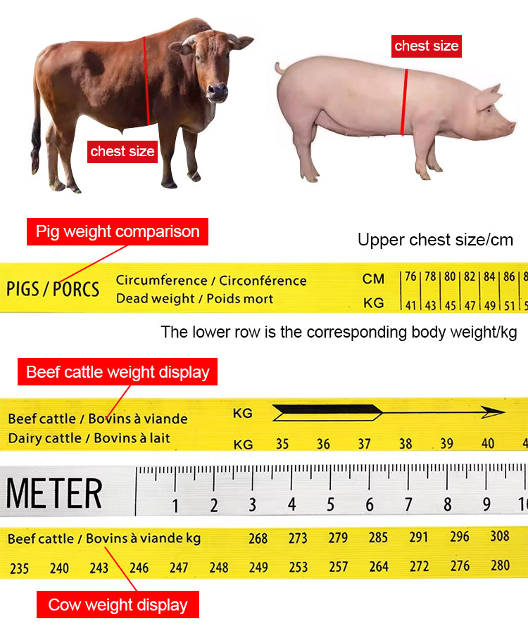 Tier-Messband für Rinder und Schweine