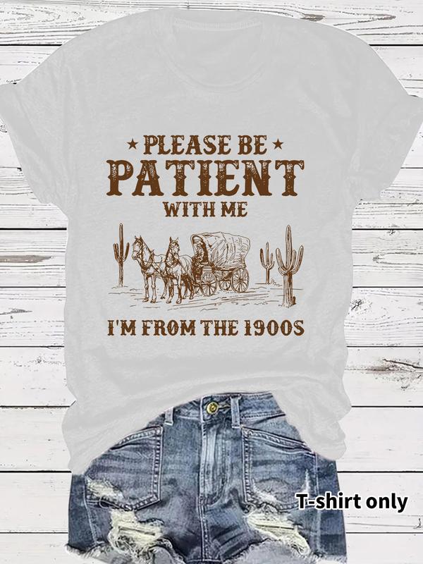 👕I'M From 1900S✨ Vintage monogrammiert Rundhalsausschnitt Damen-T-Shirt