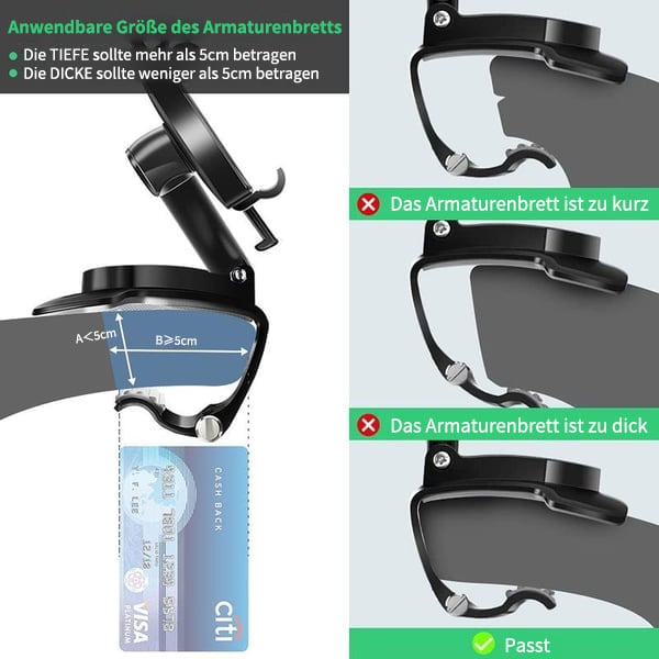 🏆2026 Neuankömmling50% RABATT - 360-Grad-drehbare Handyhalterung fürs Armaturenbrett im Auto