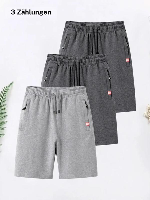 Herren-Sommer-Outdoor-Freizeit-Shorts fürs Fitnessstudio, schlichter Stil, figurbetont, einfarbig, bequem und stilvoll