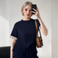 👗👗Damen-Zweiteiler: Gestreiftes T-Shirt & Jogginghose mit weitem Bein